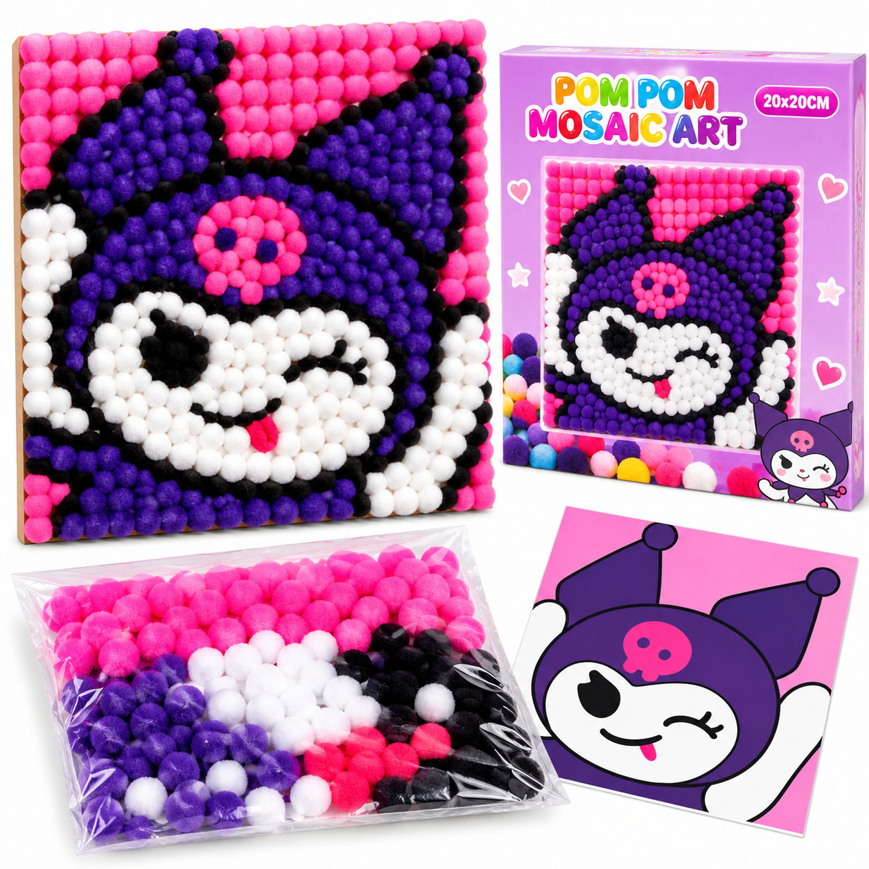 Pom-pom Mosaic Art/ Kuromi