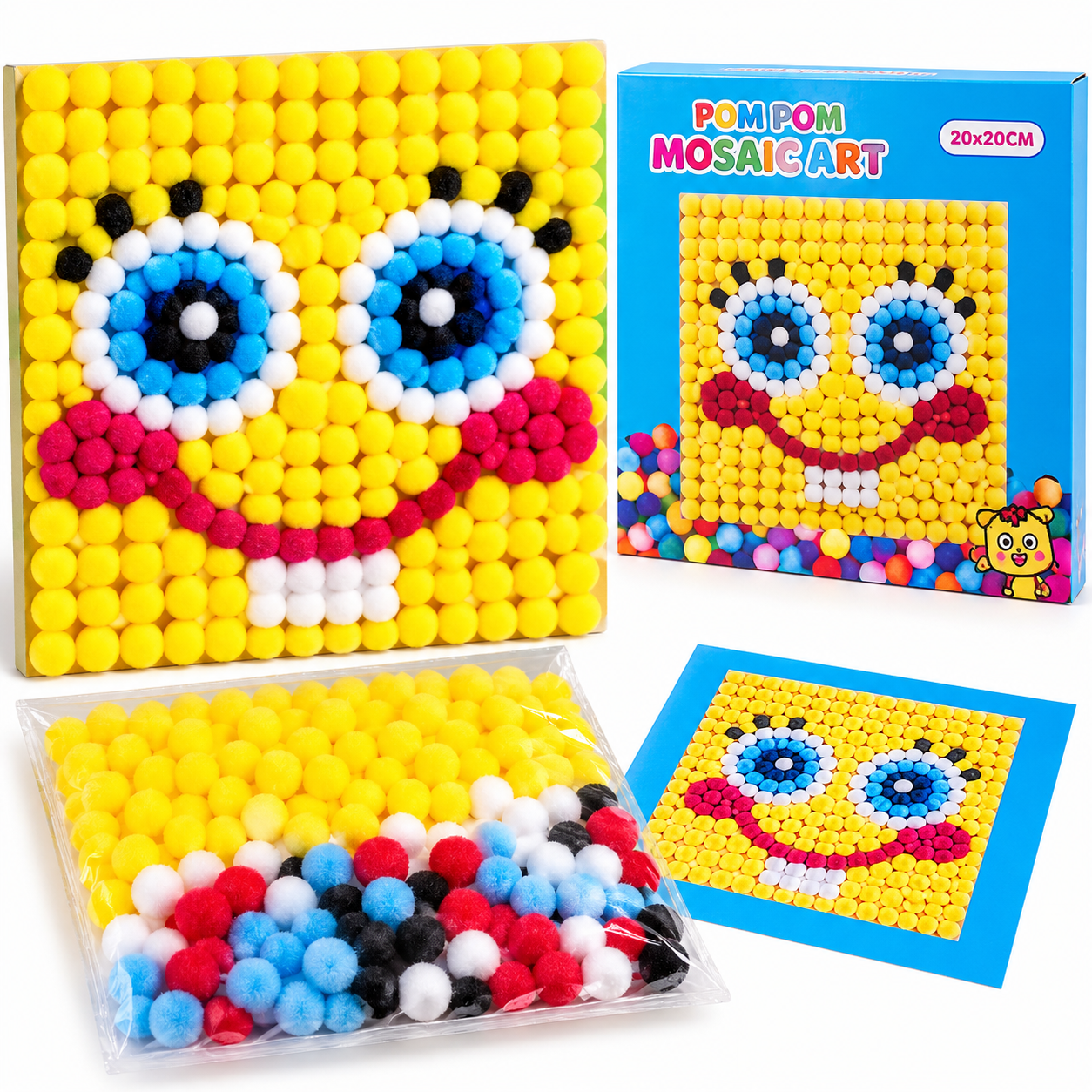 Pom-pom Mosaic Art/ Sponge Bob