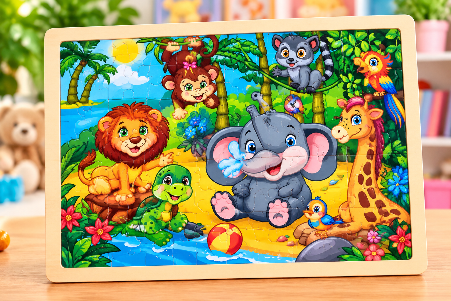 Wooden puzzle 60 pcs - Jungle