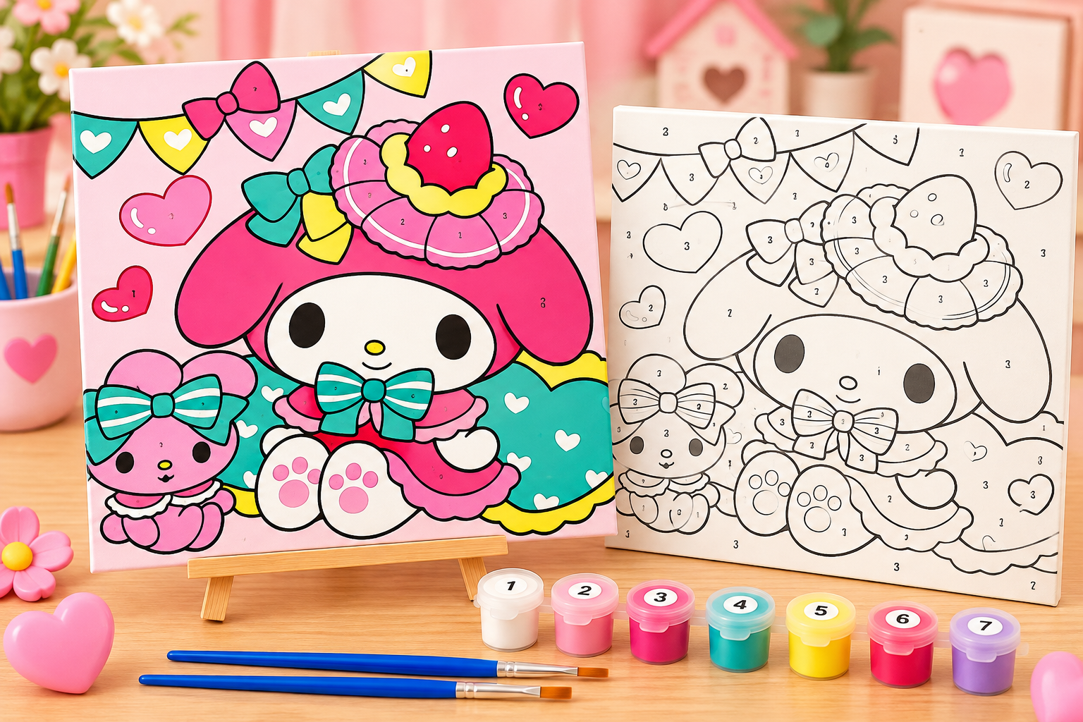 Color by Numbers Painting Kit - Pastel
