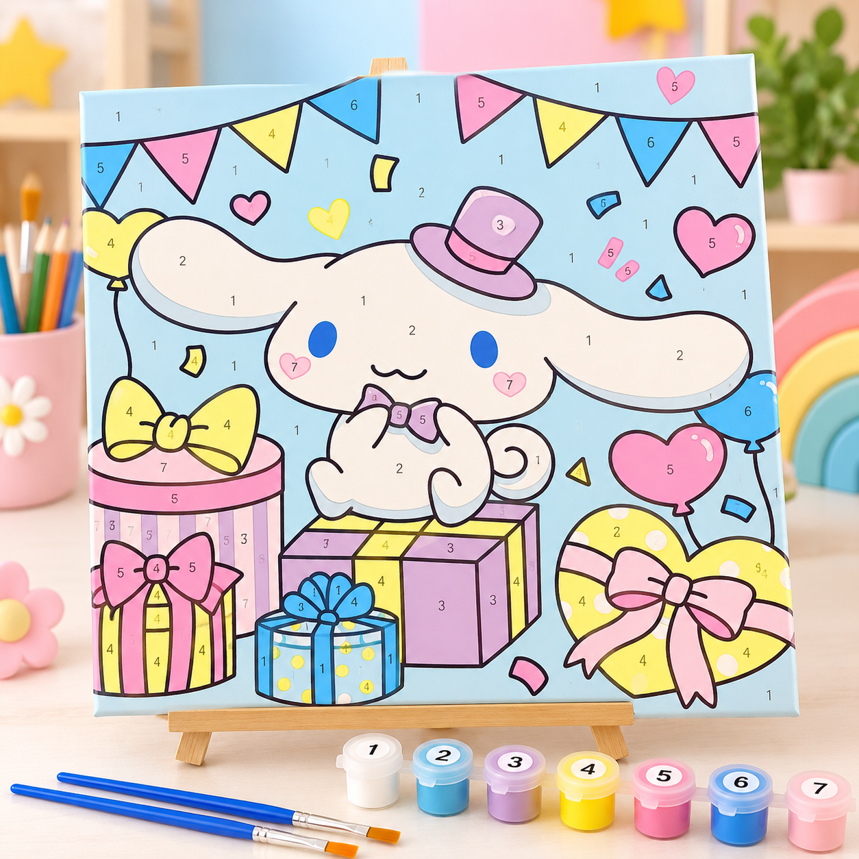 Color by Numbers Painting Kit - kawaii Bunny