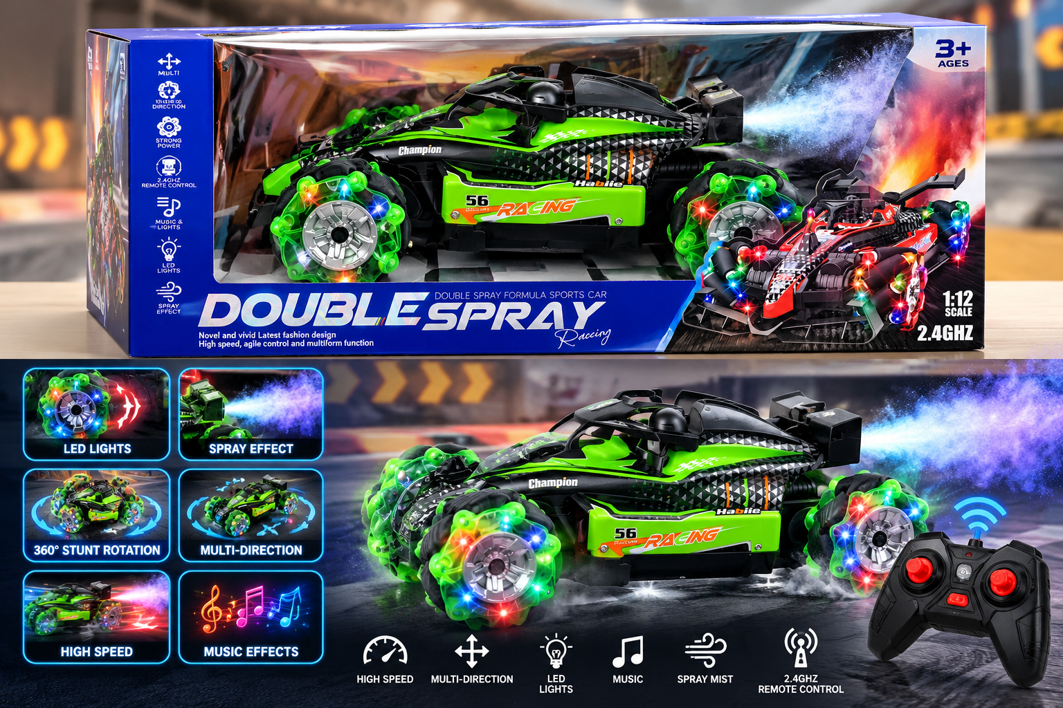 Double spray car