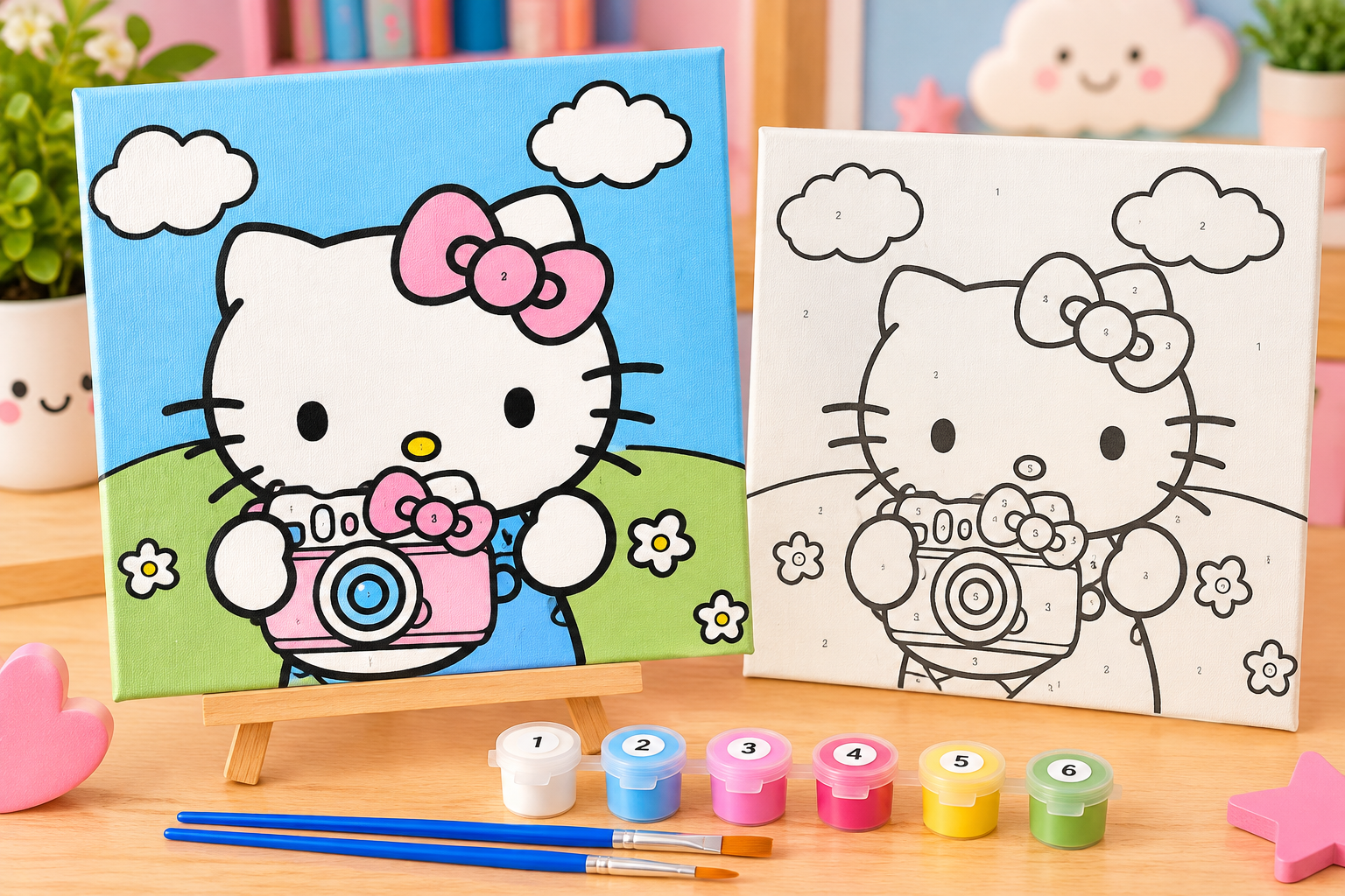 Color by Numbers Painting Kit - Hello Kitty cam