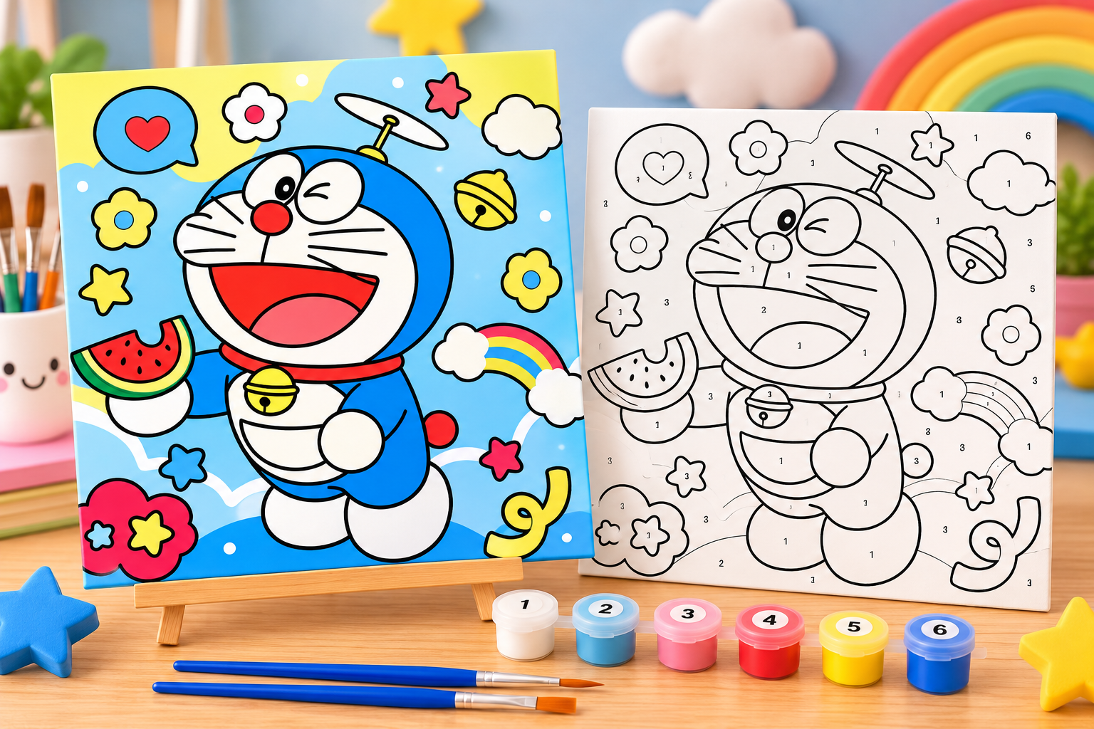 Color by Numbers Painting Kit - Kawaii watermelon