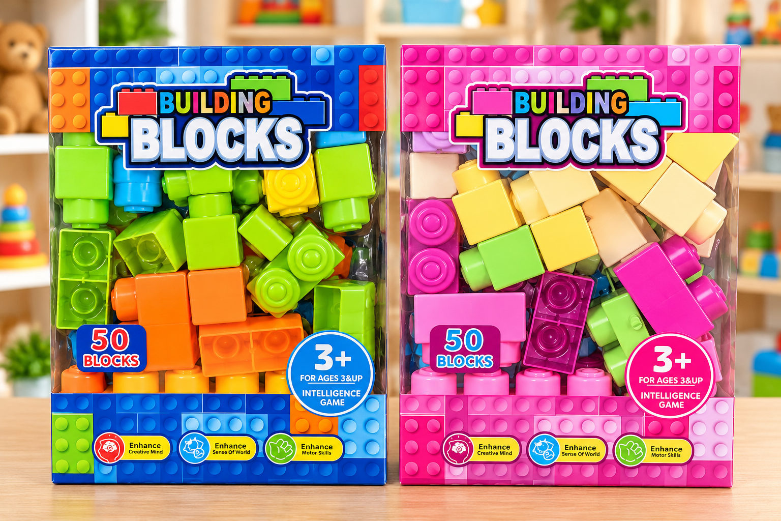 Colorful building blocks - 50 pcs